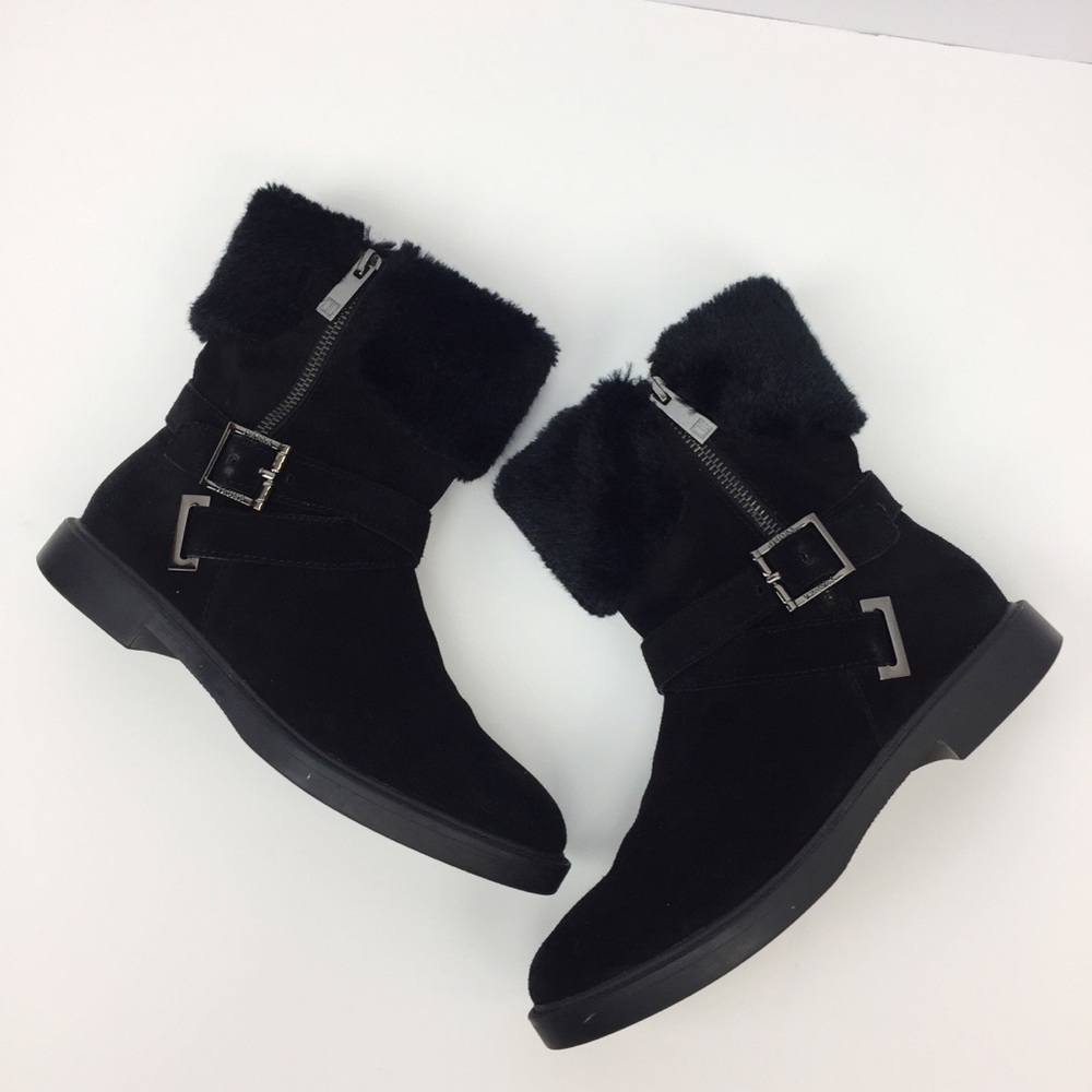 Ivanka Trump Chani Suede Leather Faux Fur Boots
